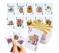 Card Deck - PVC, Compact Size Deck Game Waterproof Playing Cards Durable Cartoon Design | Travel-Friendly Family Party Card Set Mini CardDeck for Family Gatherings, Parties, Magic Tricks, Travel