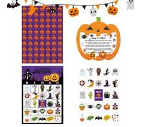 Card Games Set, 24-Player Travel Bingo, Halloween Table Toy, Fun Educational Activity, Portable Party Entertainment for Family, School, Classroom, Camping, Vacation, Social Events