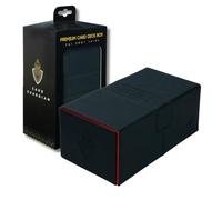 Card Guardian - Premio Double Deck Box capacita 200 Carte Collezionabili e Figurine - Grande - Deck Box Senza PVC (Nero)