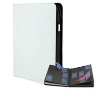 Card Guardian - Raccoglitore a 9 tasche con cerniera per 360 carte - tasche laterali per giochi di carte collezionabili TCG (bianco)