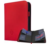 Card Guardian - Raccoglitore premium a 4 tasche (rosso) | Chiusura con cerniera | Contiene 160 carte | Compatibile con carte Magic, Yugioh, Baseball