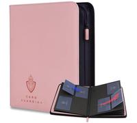 Card Guardian - Raccoglitore Premium con 4 Tasche e Cerniera per 160 Carte - Tasche Laterali - Compatibile con Carte Sportive e Carte da Collezione TCG (Rosa)