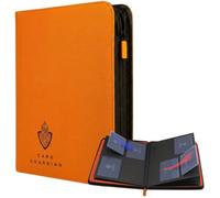Card Guardian - Raccoglitore Premium Toploader a 4 tasche con cerniera per 160 carte - Tasche a caricamento laterale - Compatibile con carte sportive e da collezione TCG (Arancione)