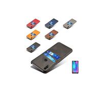 Card holder compatible with Huawei P20Lite case mobile phone case hole charger headphone - Brown