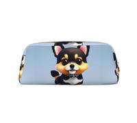 Card Love Fancy Puppy - Astuccio in pelle leggera e portatile con cerniera, 20,5 x 5,5 x 8 cm, per ufficio, viaggi, trucchi, Oro, Taglia unica, Portamonete