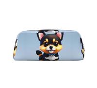 Card Love Fancy Puppy - Astuccio in pelle leggera e portatile con cerniera, 20,5 x 5,5 x 8 cm, per ufficio, viaggi, trucchi, Argento, Taglia unica, Portamonete