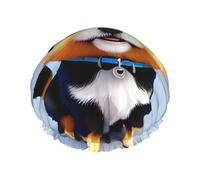 Card Love Fancy Puppy Cuffia da doccia da donna a doppio strato, riutilizzabile, design di grandi dimensioni adatto a tutte le lunghezze dei capelli, adatto per ragazze, spa e salone domestico.