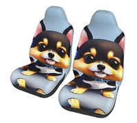 Card Love Fancy Puppy Dua Sarung JOK Mobil,& Sarung JOK Mobil Depan, Cocok Per Sebagian Besar Mobil, SUV, Truk, Van, Dll.