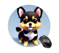 Card Love Fancy Puppy Tappetino per mouse piccolo con base in gomma antiscivolo, comodo tappetino per mouse per computer portatile da gioco, rotondo, impermeabile, per ufficio, casa, computer, 19 x 20