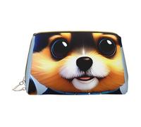 Card Love Fancy Puppy - Trousse portatile per cosmetici, da viaggio, unisex, con chiusura a cerniera, adatta per l'uso quotidiano, bianco, Taglia unica
