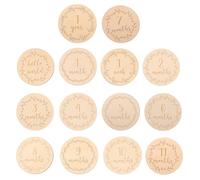 Card Milestone per Ragazzo Ragazza in Legno 14 Pezzi Beige | Foto Commemorative e Compleanni, Resistenti alle Ammaccature, Set da Quattordici Pezzi, Decorazione Semplice