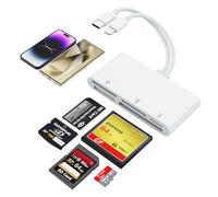 Card Reader Lettore multi-scheda USB-C Lightning 5 in 1 per SD, CF, XD, MS, Micro SD - Hub adattatore multi-scheda di memoria per iPhone, iPad, MacBook, Samsung, Windows, Mac OS, iOS, Linux, Android