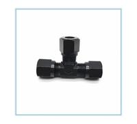 Card set three-way hydraulic fitting, 14mm Marine tubing connecting high-pressure carbon steel black joint Pipe Fitting