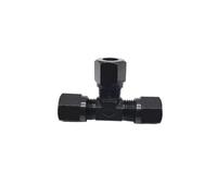 Card set three-way hydraulic fitting, 6mm Marine tubing connecting high-pressure carbon steel black joint Pipe Fitting