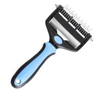 Cardatore per Cani Gatti, Spazzola per Cani Pelo Lungo, Slanatore pers Cani Con Denti 9+17, Spazzole Doppia Faccia Togli Peli Morto & i Nodi, Deshedding Animali, Stripping Pet Brush(Nero E Blu)
