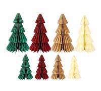 Cardboard Christmas Tree - 8-Piece Table Decor | Tabletop Christmas Tree Centerpiece For Holiday And Winter Parties, Ideal For Home, Office, Kitchen, Farmhouse, Mantel, Fireplace, Stairway, Porch