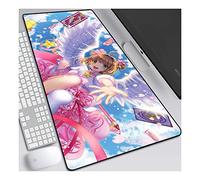 Cardcaptor Sakura Tappetino Mouse Gaming, Grande Anime Mouse Pad XXL 800x300mm Confortevole, Lavabile, 3mm Antiscivolo Tappetino Scrivania Supporto per Ufficio Computer, Adatto per computer e PC , E