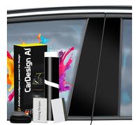 CarDesign AI Pellicola Protettiva Rivestimento del Montante B/C Esterno per VW Passat B6 Variant 2005-2010 (5 Porte, Station Wagon): Copertura Sinistra/Destra Anteriore/Porta Posteriore (Nero Lucido)