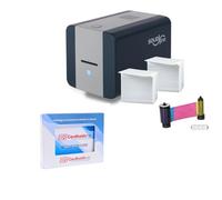 Cardholdir ID Easy Badges Solid 210 ID Badge Printer | con software per principianti e tutto il necessario per progettare e stampare 200 carte d'identità, | Stampante per carte d'identità per