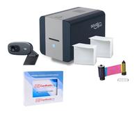Cardholdir ID Easy Badges Solid 210 ID Badge Printer | con software per principianti, webcam HD e tutto il necessario per progettare e stampare 200 carte d'identità, | Stampante per carte d'identità