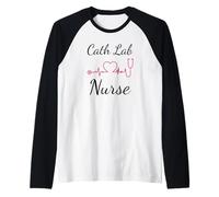 Cardiac Nurse Cath Lab ECG CVT Nursing Heart Beat Tech Maglia con Maniche Raglan