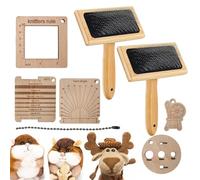 Cardier lana - Spazzola per cardatura per lana, spazzola più lucida per cani | Cardin per feltro ad ago, set di spazzole in lana, attrezzatura per la lavorazione della lana, pettine per miscelazione