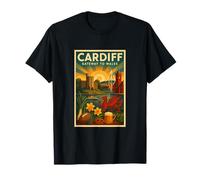 Cardiff Galles - Poster da viaggio vintage stile Maglietta