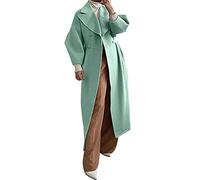 Cardigan a doppio petto verde per le donne Regno Unito con colletto e risvolto cappotto invernale caldo cardigan grosso per le donne cappotti trench da donna cappotti invernali lunghi lunghi da donna
