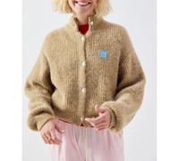 Cardigan a maniche lunghe con collo alto, EAST Beige M Tinta unita