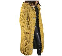 Cardigan a trecce grosso da donna, cardigan lungo all'uncinetto con