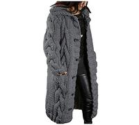 Cardigan a trecce grosso da donna, cardigan lungo all'uncinetto con