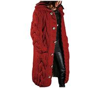 Cardigan a trecce grosso da donna, cardigan lungo all'uncinetto con
