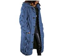 Cardigan a trecce grosso da donna, cardigan lungo all'uncinetto con