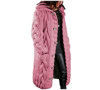 Cardigan a trecce grosso da donna, cardigan lungo all'uncinetto con