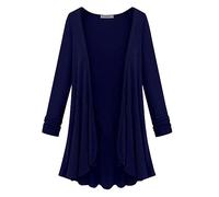 Cardigan a tunica maglioni da donna autunno leggero aperto davanti a maniche lunghe maglione invernale in maglia giacche alla moda, Blu scuro, 5XL