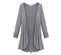 Cardigan a tunica maglioni da donna autunno leggero aperto davanti a maniche lunghe maglione invernale in maglia giacche alla moda, Grigio, M