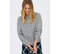 Cardigan abbottonato con scollo rotondo Grigio XL Tinta unita
