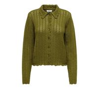 Cardigan all'uncinetto Verde S Tinta unita