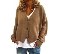 Cardigan aperto sul davanti Maglione alla moda a maniche lunghe in lana di cachemire lavorato a maglia abbottonato Cappotti maglione di pelliccia sintetica Maglieria con scollo a V Capispalla larghi