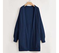 Cardigan casual a maglia a maniche lunghe con scollo a V, tinta unita, di lunghezza media, adatto per l'autunno/inverno, taglie comode US22,US24/26,US28/30Colore unicoTessuto