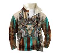 Cardigan con Bottoni a Maniche Lunghe Stampato Casual alla Moda da Uomo Cardigan di Tendenza alla Moda con Cappotto Lungo