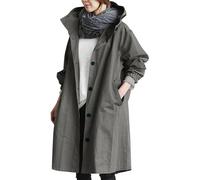 Cardigan con cappuccio e maniche lunghe da donna alla, con tasca e bottoni, in maglia Piumino Cento Grammi Donna Giacca Invernale Donna (Dark Gray, XXXL)