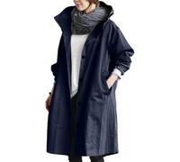 Cardigan con cappuccio e maniche lunghe da donna alla, con tasca e bottoni, in maglia Piumino Cento Grammi Donna Giacca Invernale Donna (Navy, XXXL)