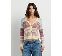 Cardigan con collo a V fantasia a righe Multicolore M Tinta unita