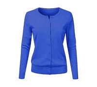 Cardigan corto a maniche lunghe, cardigan rosa da donna, sciolto scollo rotondo con bottoni maglione casual coprispalle capispalla aperto davanti blazer in maglia morbido maglione coprente elegante