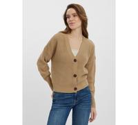 Cardigan corto con bottoni Beige S Tinta unita
