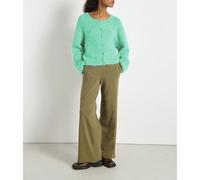 Cardigan corto, scollo rotondo, maniche lunghe, NIBY Verde L Tinta unita