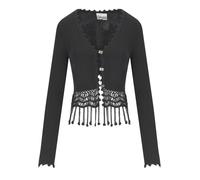 CARDIGAN CROPPED CROCHET NERO GANNI L