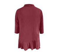 Cardigan da donna 2025 da donna moda casual tinta unita manica a tre quarti cardigan corto piccolo cappotto aperto davanti cardigan per le donne modello, vino, L