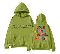 Cardigan da donna 48 Nel 2024 sarà disponibile la felpa da donna con scritta "In God". La felpa con cappuccio "Dio è nel suo cuore e lei non sarà Nicki da donna con cerniera, verde, XXL
